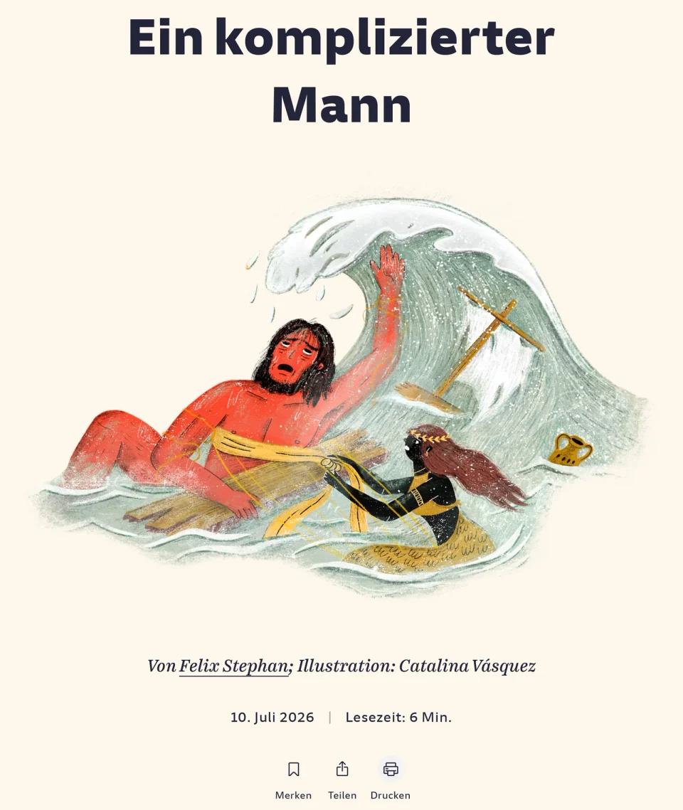 The essay on Süddeutsche Zeitung online, opening with the illustration