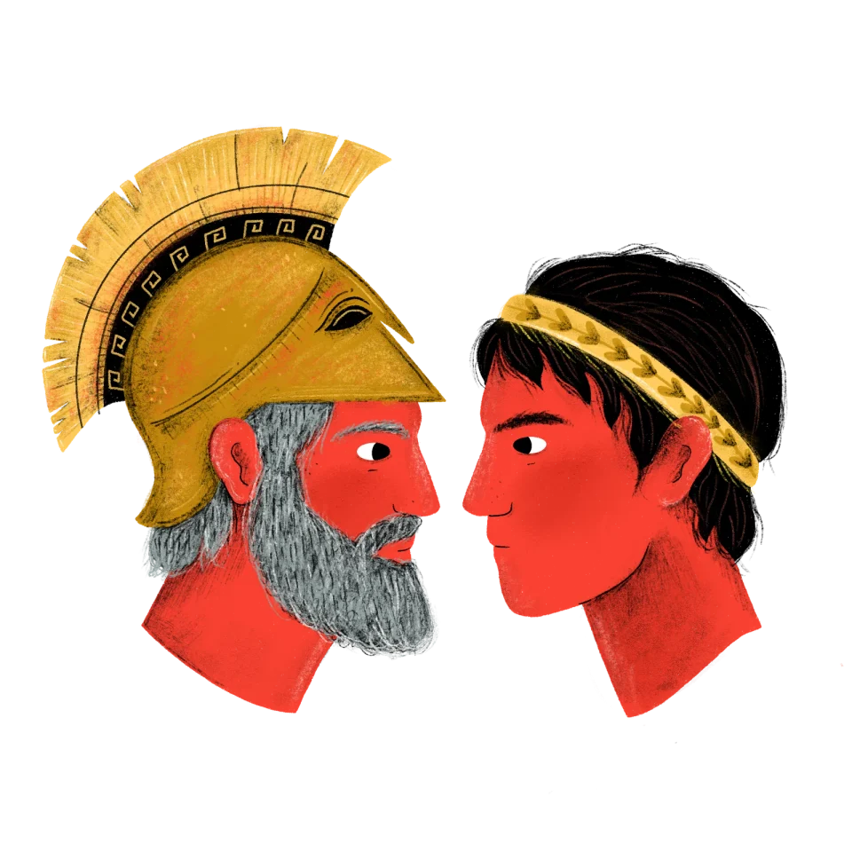 Vignette: the two faces of Odysseus, the king who commands and the survivor who charms his way out