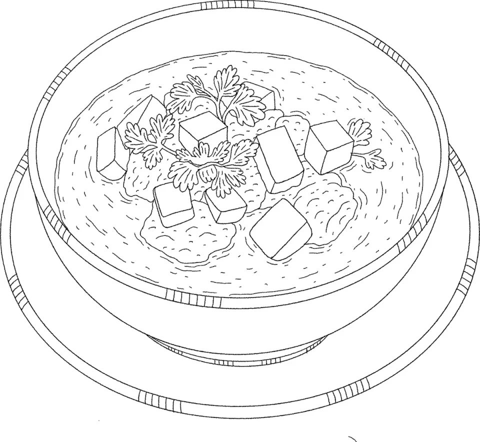 Line sketch: mote de queso