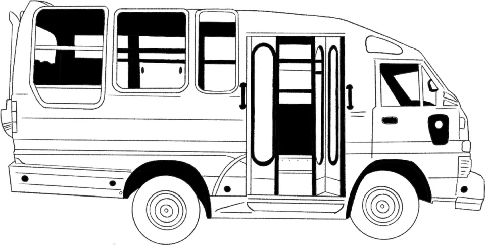 Line sketch: buseta