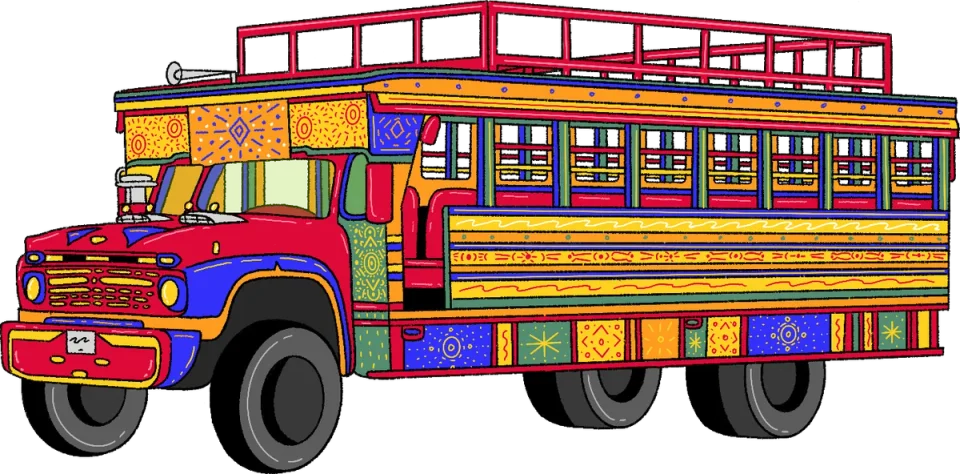 Traditional Chiva Bus, from the Canva Represents Colombia collection